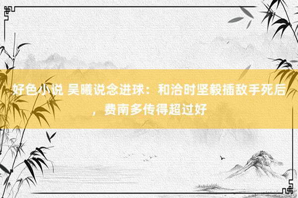 好色小说 吴曦说念进球：和洽时坚毅插敌手死后，费南多传得超过好