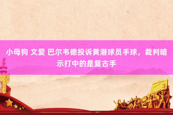 小母狗 文爱 巴尔韦德投诉黄潜球员手球，裁判暗示打中的是复古手